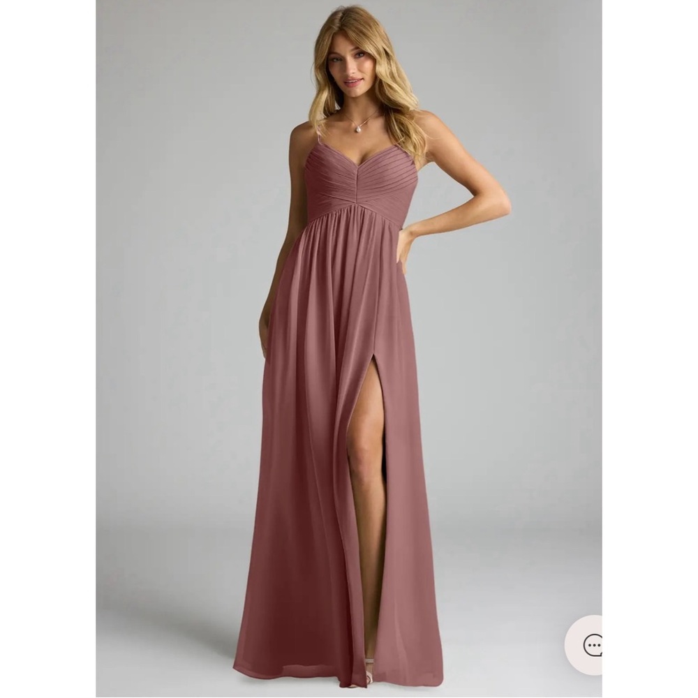 BOGO: Azazie Alia Chiffon Dress in Desert Rose